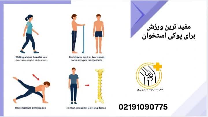 برخی ورزشها مانند تمرینات تحمل وزن و مقاومتی بیشترین تأثیر را در پیشگیری و کنترل پوکی استخوان دارند. مفیدترین ورزش برای پوکی استخوان